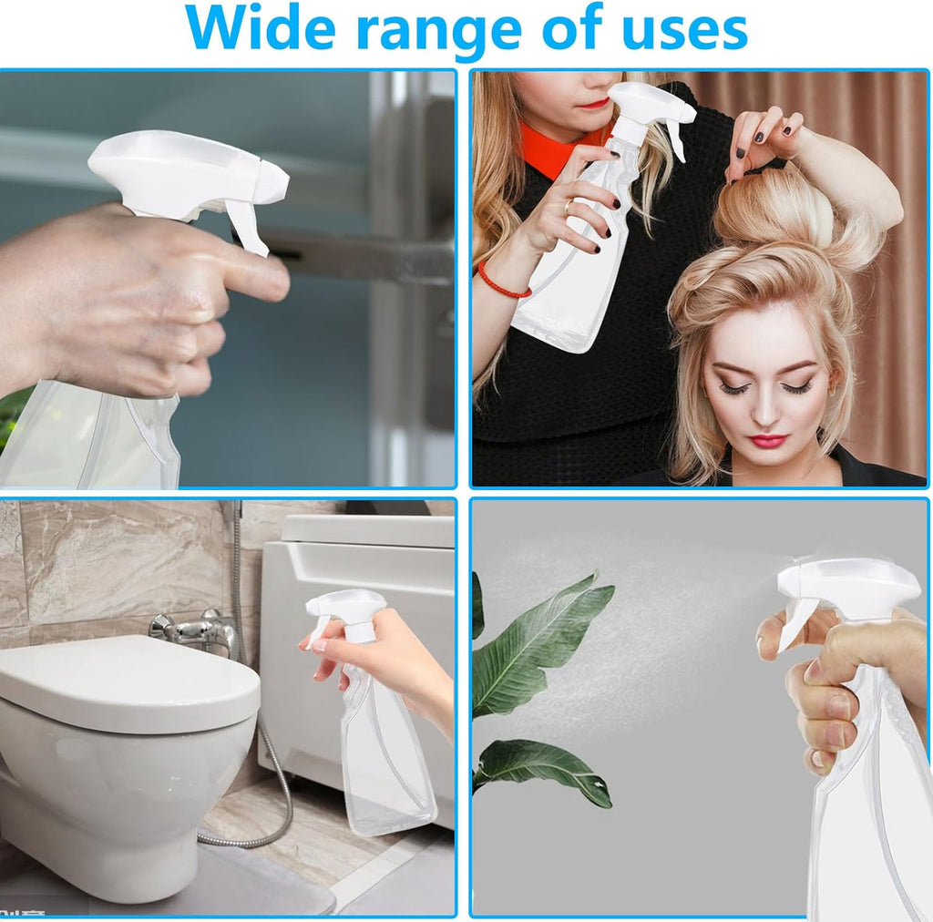 2 Pcs Transparent Empty Fine Mist Plastic Spray Bottle 500Ml Water Spray Bottle For Gardening Cleaning Air Freshening Hair Sprayer, material - Polyethylene Terephthalate