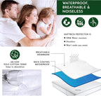 100% Waterproof Mattress Protector Double-30cm Extra Deep Stretch Skirt Non-Noisy Terry Top Fitted Mattress Protector Double Bed Cover(137x190cm)