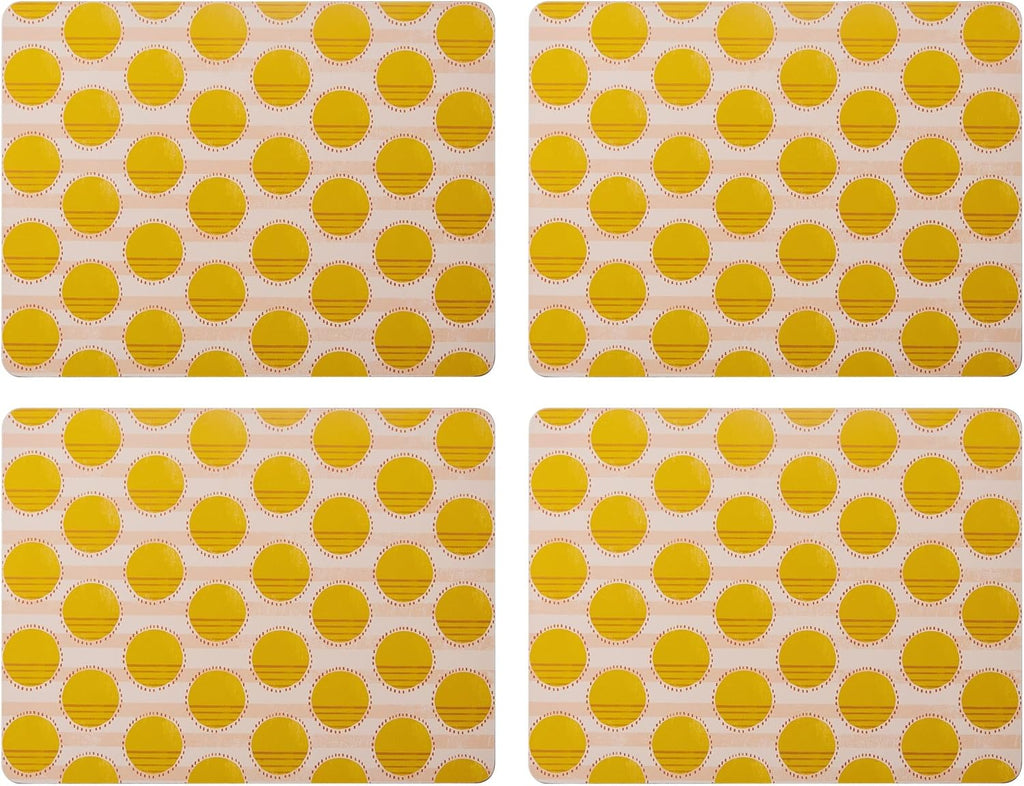 Creative Tops Spots Print Set of 4 Premium Placemats, Heat, Slip, Stain-Resistant, Cork Back, Easy To Clean, Printed Kitchen and Dining Lightweight Placemats
