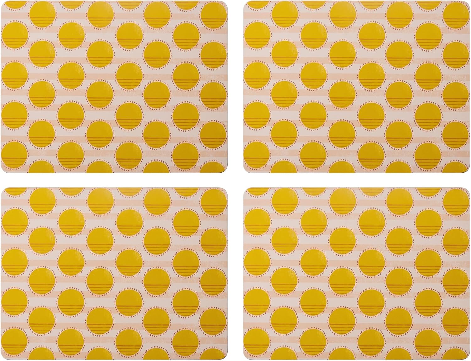 Creative Tops Spots Print Set of 4 Premium Placemats, Heat, Slip, Stain-Resistant, Cork Back, Easy To Clean, Printed Kitchen and Dining Lightweight Placemats