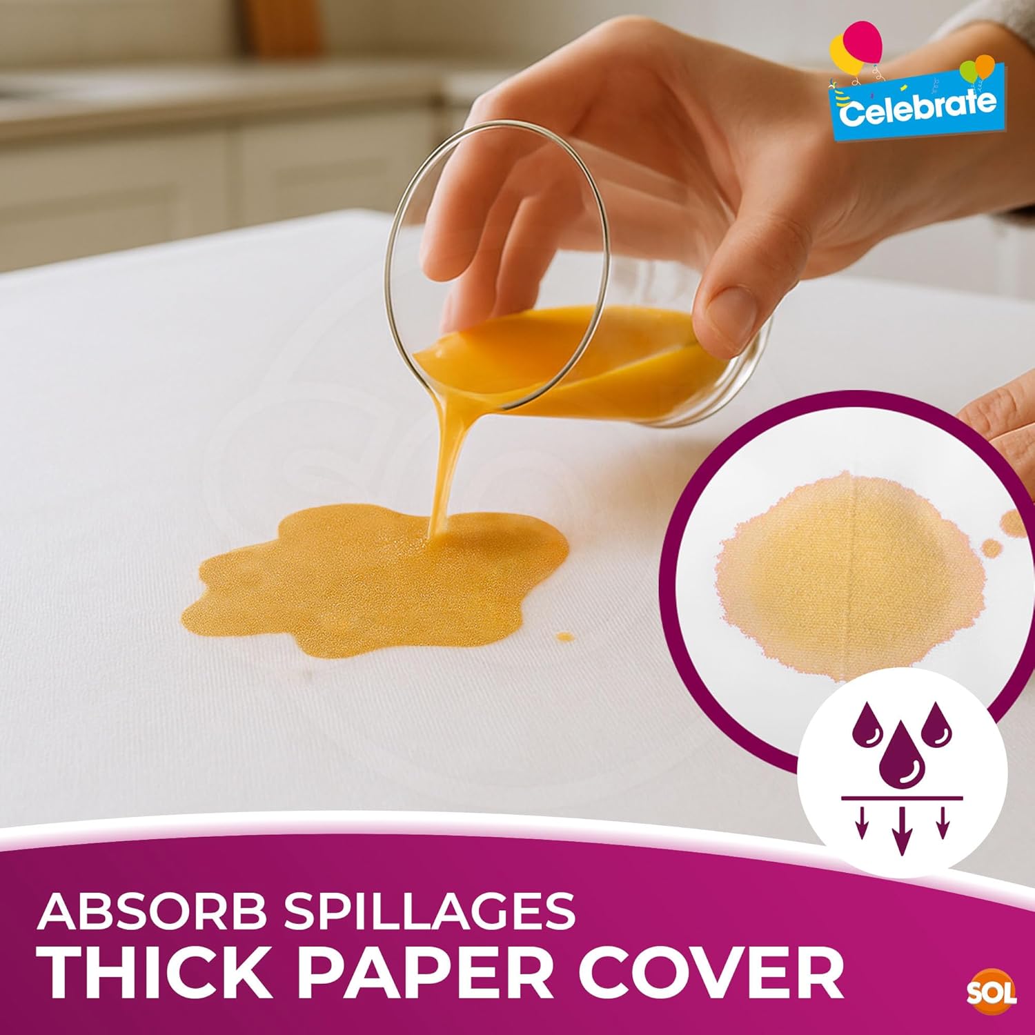 5pk White Paper Table Covers 90x90cm Tablecloths for Parties Cover Disposable - Thick Absorbent Design - Easy Clean Up for Weddings, Craft Activities, Kids’ Meals, Village Halls & Family Events