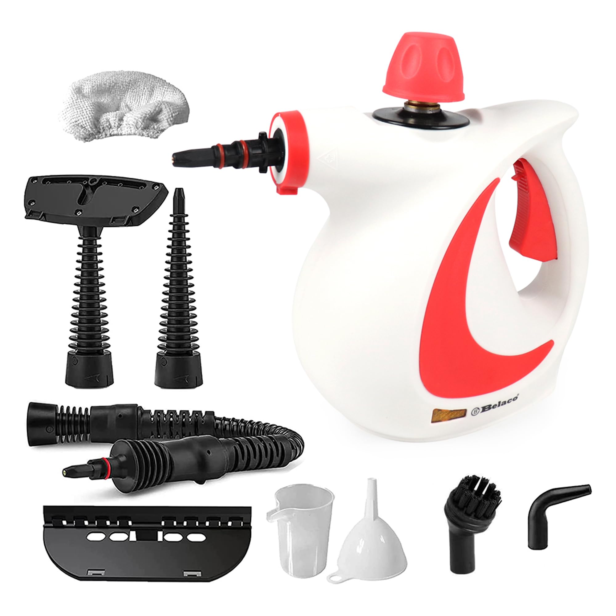 Handheld Steam Cleaner – High Pressure Multi-Purpose Steam Cleaner 1050W with 9 Accessories | Portable Chemical Free Steamer for Home, Kitchen, Bathroom, Tiles, Grout, Upholstery & Cars BSC389A