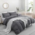 Single Duvet Cover Set Pack Of 4 - Pre-Washed Microfibre Bedding Set for Added Softness & Comfort - Lightweight Premium Quilt Cover Set for All Seasons With Zipper Closure