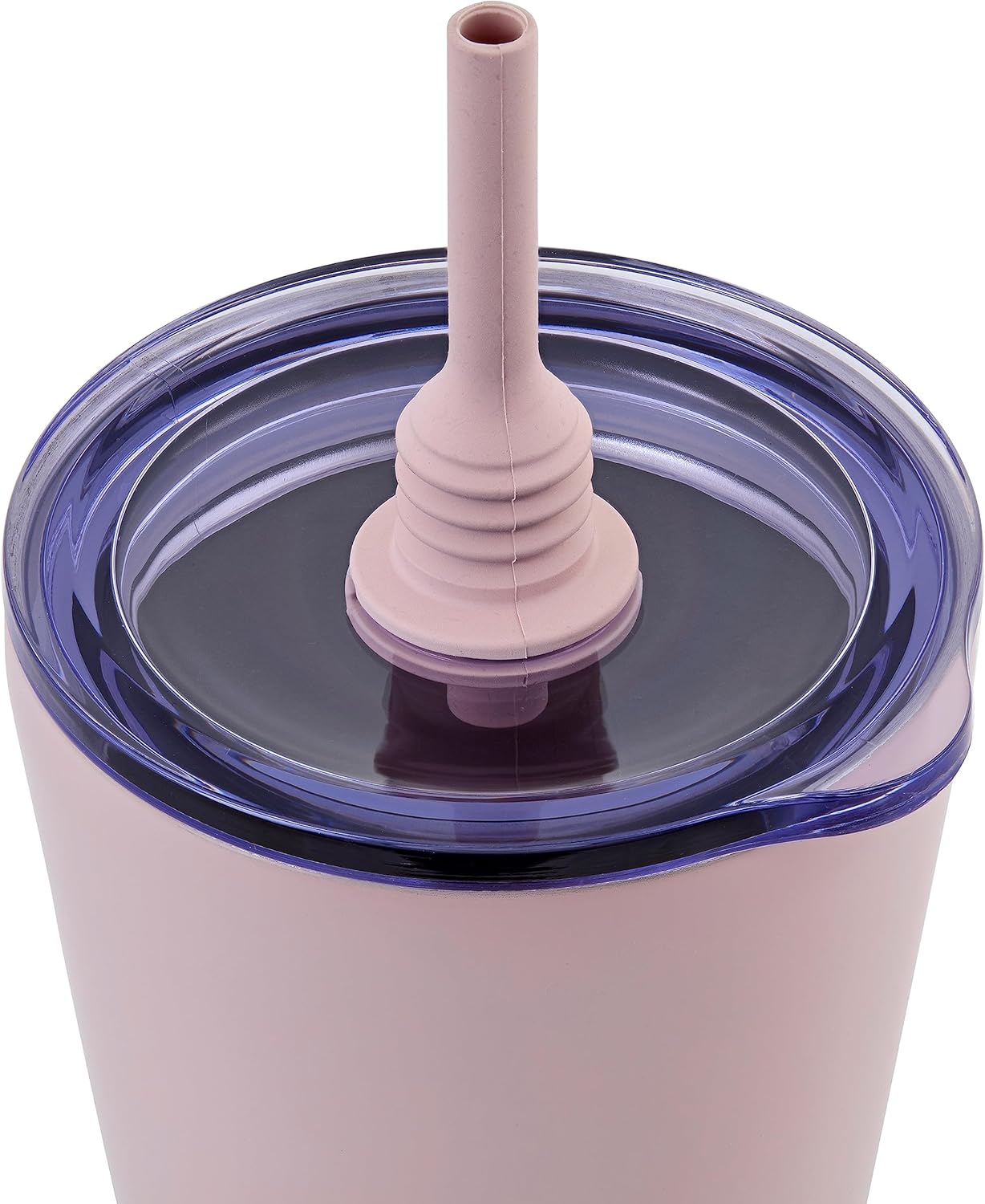 The Sipper Double Walled Stainless Steel Coffee, Water Tumbler 550ml | Wide Mouth, Flexible & Removable Straw with Splash & Leak Proof with Silicon Lid | Keeps Cold for 14Hrs | Blush Pink