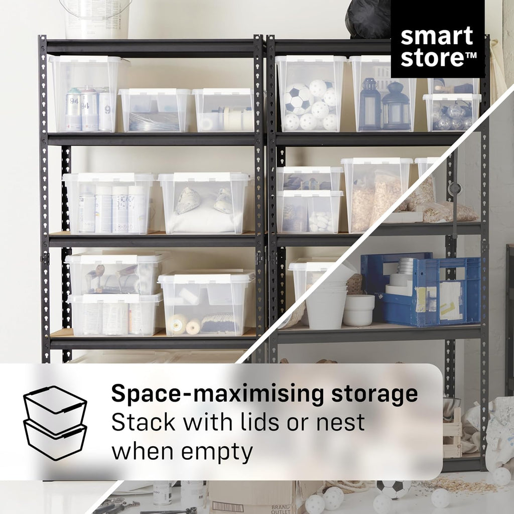 Store - 10x Plastic Storage Box with Lid Classic 2L (21x17x11cm) |Storage Drawers|Food-Safe Material|Kitchen & Organisation|BPA-Free|Durable Container for Home & Office|10-Year Warranty
