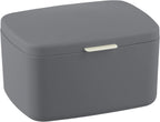 Barcelona Bathroom Box/Storage Basket with Lid, Completely Unbreakable, 19.5 x 11 x 16 cm, Anthracite, grey, 19, 5 x 11 x 16 cm