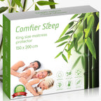 Waterproof Bamboo Mattress Protector 150x200cm – 100% Bamboo – Soft, Breathable, Deep Cooling Mattress Protector King Size