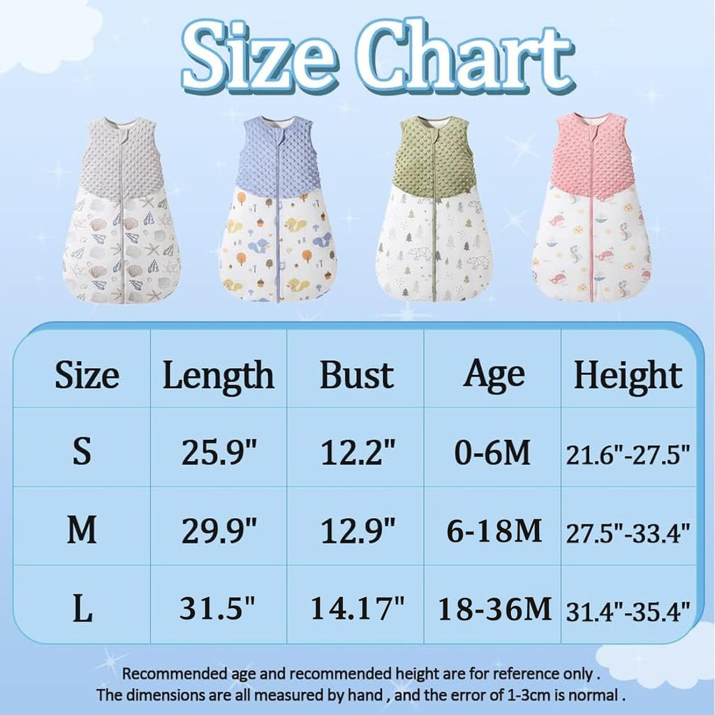Sleeping Bag 1.5 TOG Unisex Wearable Blanket Swaddle for Newborn Soft 100% Cotton Sleeveless Sleeping Sack with Double Zipper Grey 18-36Months