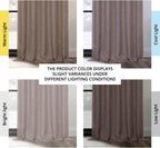 HPD Half Price Drapes BOCH-LN185-P Faux Linen Room Darkening Curtains for Bedroom (1 Panel), 50 x 120 cm, Mink