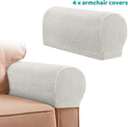 Armrest Chair Covers, Set of 4 Stretch Armrest Chair Anti-Slip Furniture Protector Slipcovers Chair Sofa Couch Protector Stretch Fit for Armchairs Sofa Couches Recliner (Lvory)