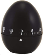 60 Minute Egg Shaped Timer, In a Black Colout with clear and easy to read White Markings, Perfect for Kitchen use and ideal for many tasks around the home