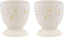 Daisy Set of 2 Egg Cups | Ceramic Egg Holders with Embossed Daisy Design | Dishwasher & Microwave Safe