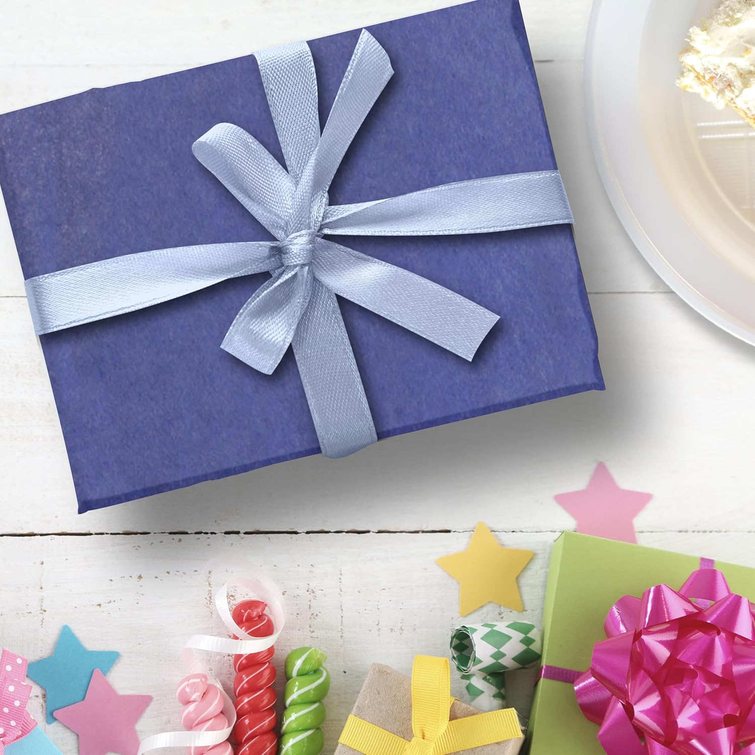 Royal Blue Tissue: 4 Sheets (750x500mm) Tissue Paper for Gift Wraping, Birthday, & Arts and Crafts. Rich Blue for Creative Wrapping & Crafting Uses.