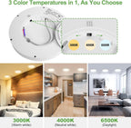 zemty 15W 1800LM LED Ceiling Light, Bathroom Lights Ceiling 3000K/4000K/6500K, IP44 Waterproof, Ultra Thin Round Flush Ceiling Light for Bedroom,Kitchen, Living Room,Toilet,Utility Room 18cm
