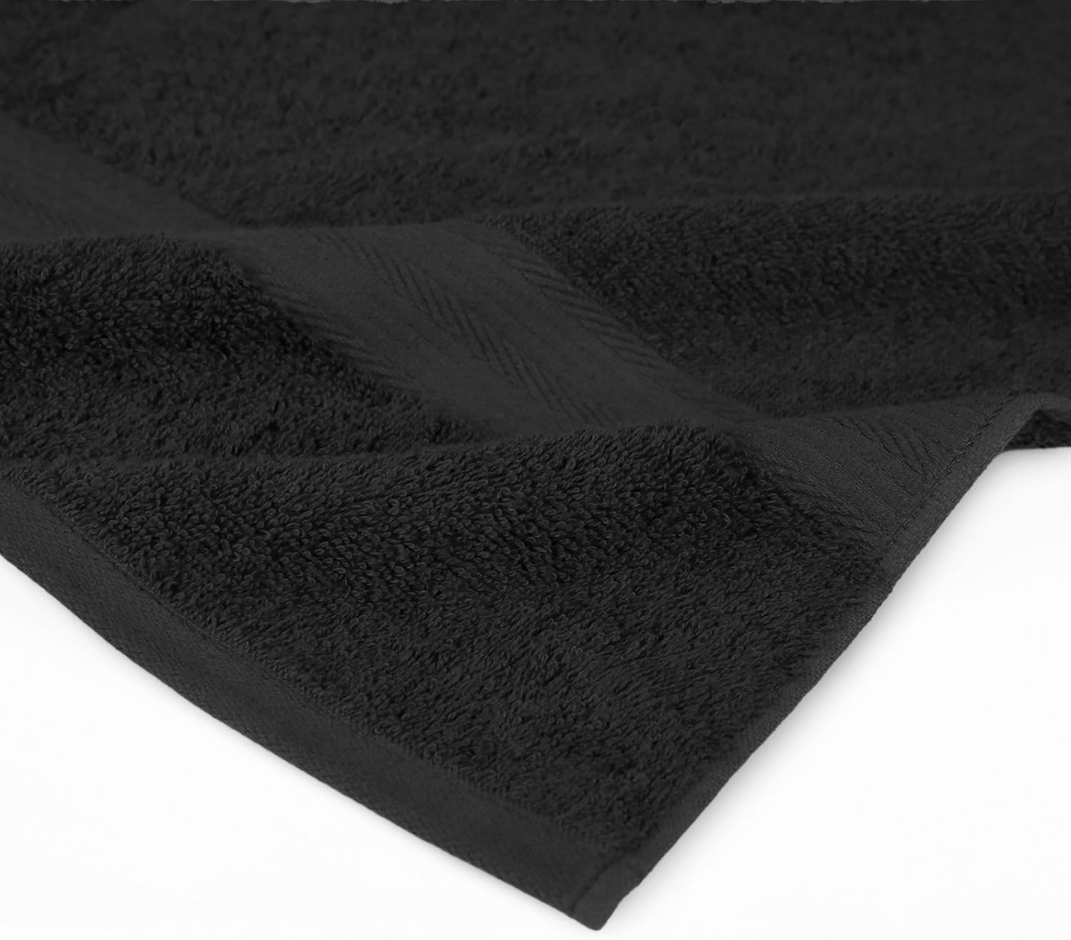 Fade Resistant Towel Set, 2 Bath - Black by Amazon Basics