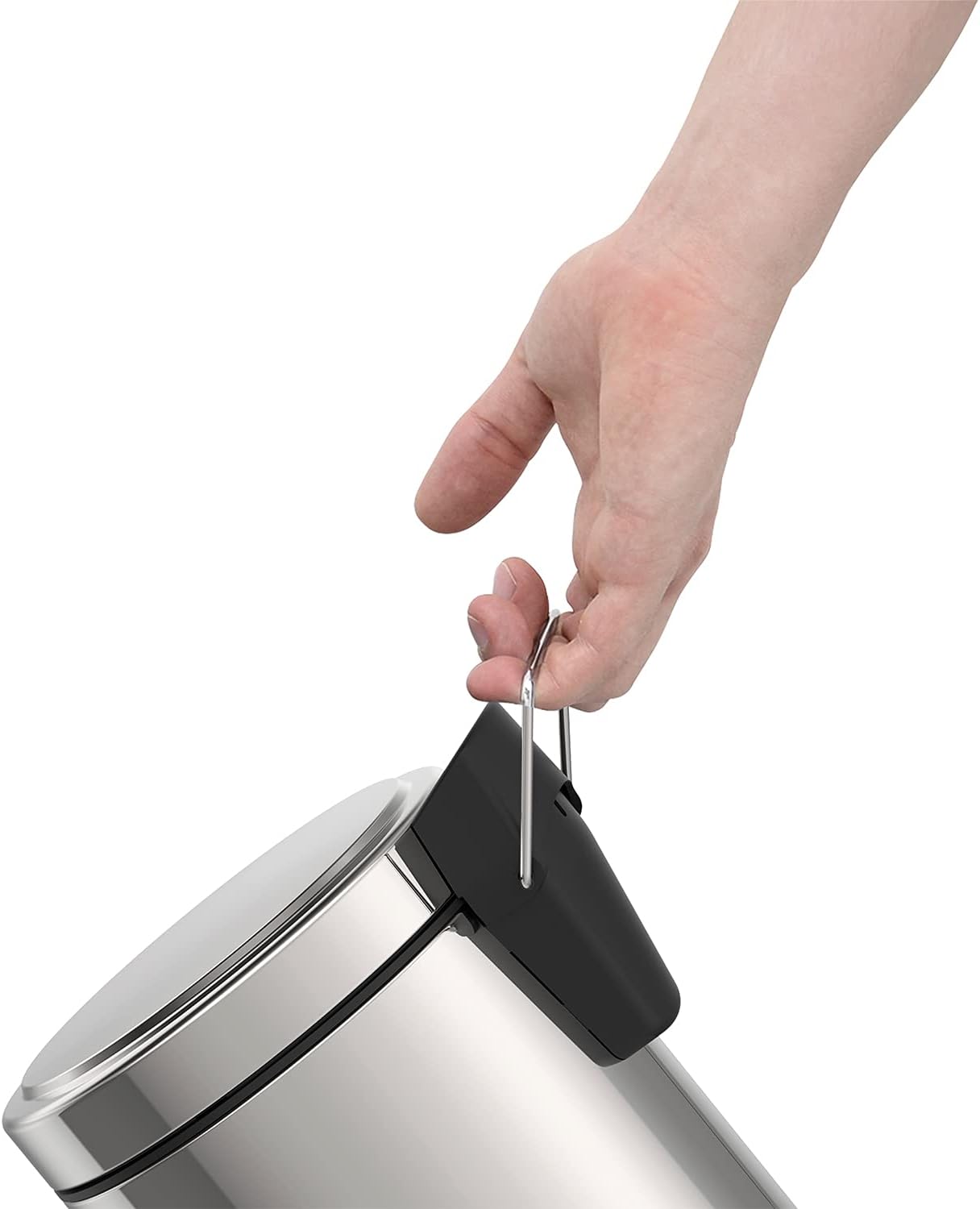 3L Pedal Bin – Stainless Steel Bathroom Bin with Lid, 17 cm Diameter x 27 cm Height, 94538103
