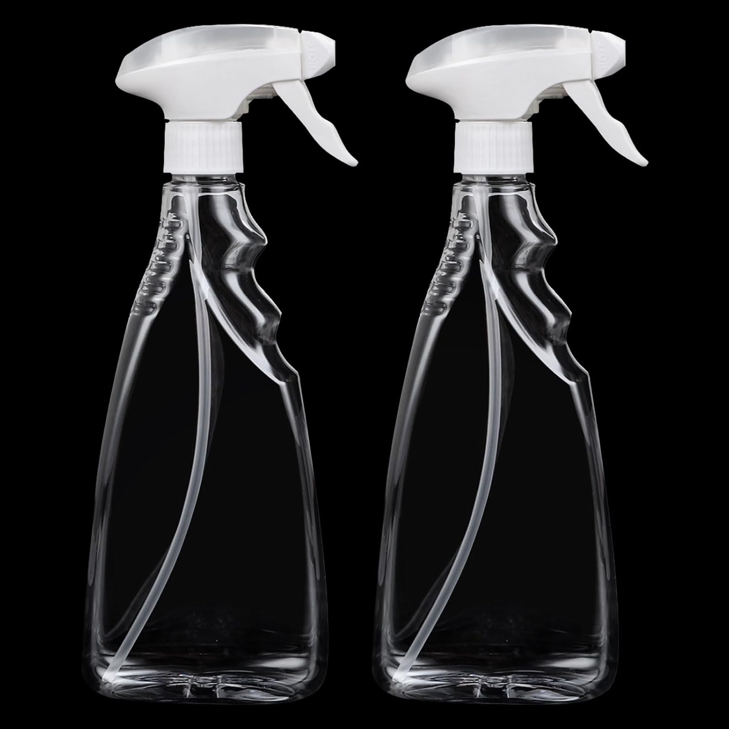 2 Pcs Transparent Empty Fine Mist Plastic Spray Bottle 500Ml Water Spray Bottle For Gardening Cleaning Air Freshening Hair Sprayer, material - Polyethylene Terephthalate