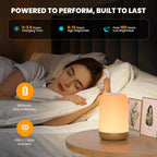 Night Light, LED Touch Bedside Table Lamp with Dimmable Light, 256 RGB Colours and 5 Brightness Levels, Timer, Hanging Hook, USB Rechargeable, Portable Lamp for Bedroom, Living Room, Kids