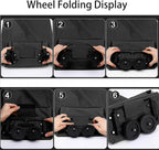 Folding shopping cart, supermarket trolley with two lightweight folding wheels, Oxford cloth bag reusable folding bag large capacity ultra-light handbag travel camping home essential artifact(black)