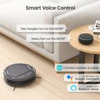 M210P Grey Robot Vacuum Cleaner Remote Control, Small Robot Robotic Vacuum 7.8cm Thin 28cm DIA, 2200 Pa Suction, Alexa Voice Control Self-Charging Robotic Vacuum Ideal for Pet Hair Hard Floor