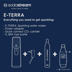 Electric Terra Sparkling Water Maker, 3 Carbonation Settings, Quick Connect CO2, Includes 60L Gas Cylinder, BPA-Free Bottle, Black
