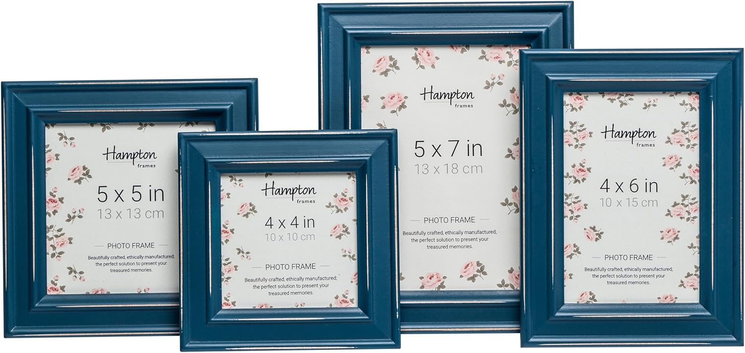 PALOMA Teal Blue Shabby Chic 5x7 13x18cm Distressed Wood Photo Frame PAL301957TL