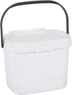 518252 Everyday Kitchen Food Waste Compost Caddy Bin, 4.5 Litre, White/Metallic Sliver, Silver, 4.5ltr