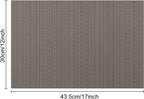 Table Mats Set of 8, Place Mats Table Placemats Washable Non-slip Heat Insulation Woven Vinyl for Kitchen Dinning Restaurant 17"X12" (Dark Gray)