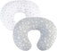 Nursing Pillow Covers (COVERS ONLY) 2 Pack, Stretchy 100% Jersey Cotton Soft Breastfeeding Pillowcases,Fits For Chicco Boppy and Widgey Nursing Pillow, White & Grey