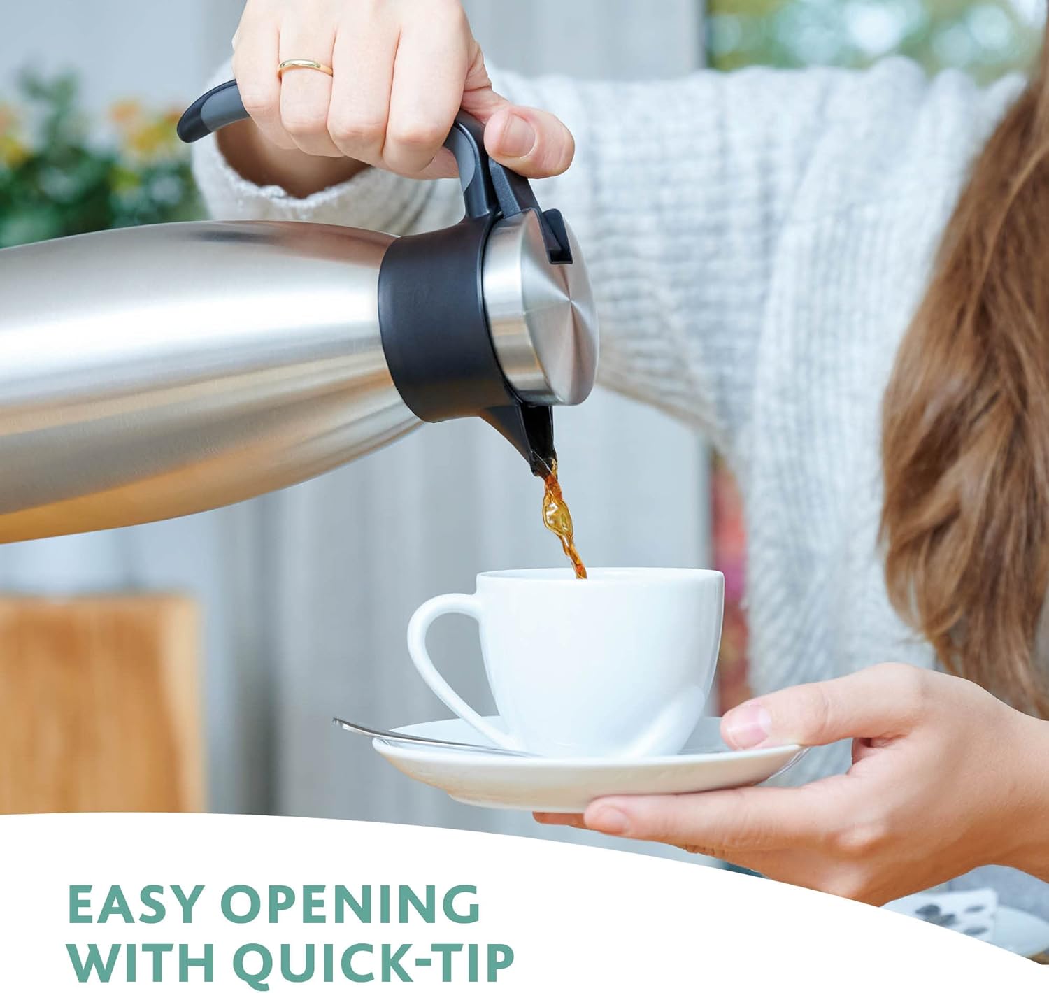 Emsa 514499 Soft Grip Quick-Tip Vacuum jug 1.5 litres, BlackBerry Secondary image