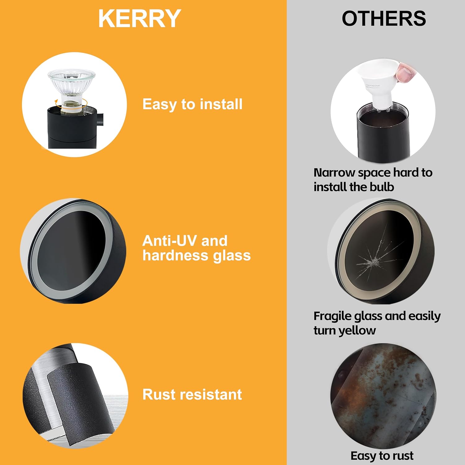 Outdoor Wall Lights, Up Down Mains Powered Lighting, Black Stainless Steel IP44 Waterproof, Exterior Wall Sconce for Indoor, Front Door, Patio, Porch, Garden, Garage - 4 Pack (No Bulb Incl) Secondary image