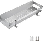 Shower Caddy,Bathroom Shelf Wall Mounted SUS 304 Stainless Steel Heavy Duty Shower Shelf With 2 pcs Hooks（Brushed Silver 15.8 Inch）