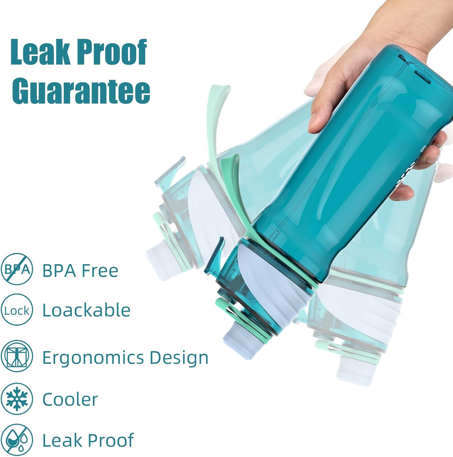 950ml Spray Water Bottles for Kids Water Bottle with Spray Mist Leakproof Misting Drinking Bottle for Cycling Hiking Climbing Outdoor Sport Hydration Cooling(Blue)