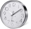 Delgeo Modern Silent Wall Clock 25-30cm, Minimalist Silver Clock for Living Room & Kitchen,Premium Wall Decor for Home Office