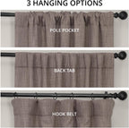 HPD Half Price Drapes BOCH-LN185-P Faux Linen Room Darkening Curtains for Bedroom (1 Panel), 50 x 120 cm, Mink