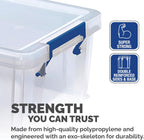 10L Plastic Storage Boxes with Lids. ProStore Super Strong Plastic Storage Boxes (14 x 34 x 21.5cm), Made in the UK, Clear