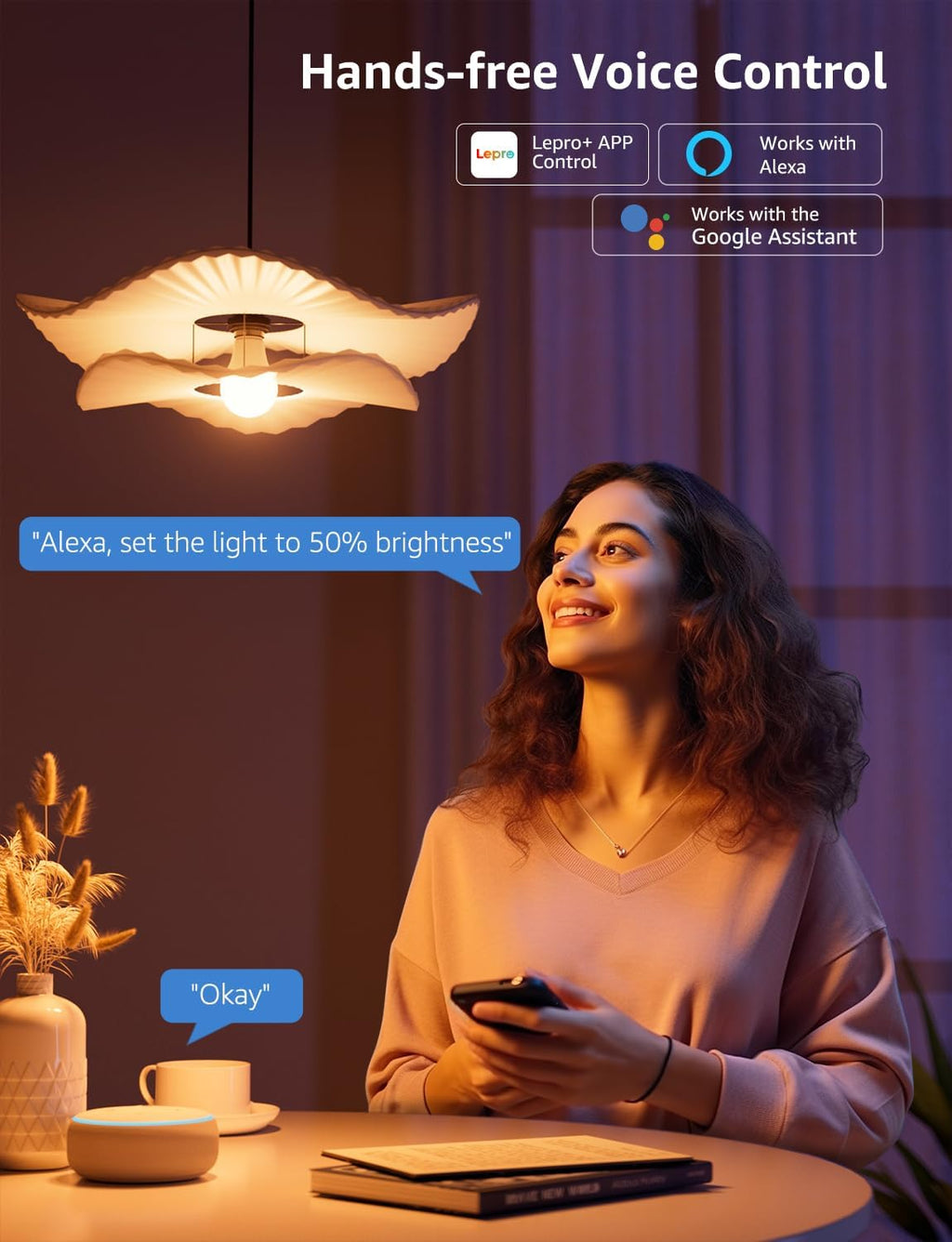 AI Smart Bulb E27, Music Sync WiFi Bulb, Voice Control Smart Screw Bulb, Colour Changing Light Bulbs, RGBCCT, Work with Alexa & Google Assistant, Personalized AI Lighting Designer