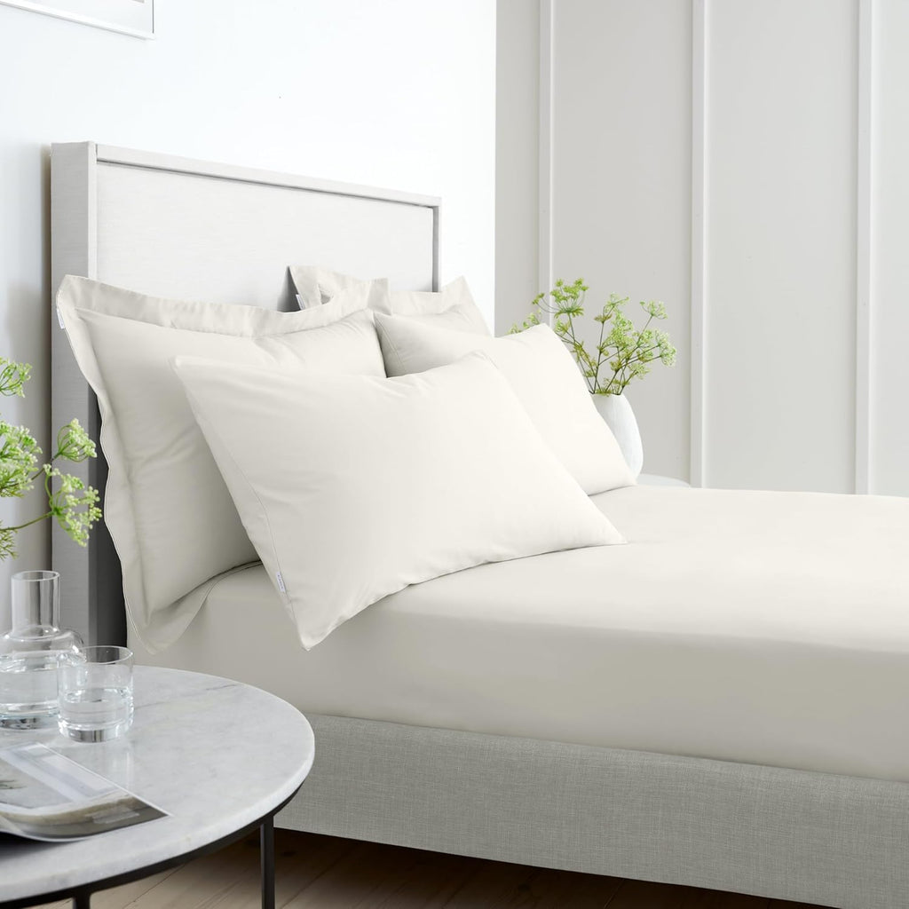 200 Thread Count Cotton Percale Standard Pillowcase Pair Cream