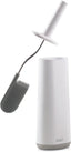 Flex - Smart Hygienic Silicone Toilet Brush with Holder Set, flexible anti-drip, anti-clog deep clean head - White/Grey