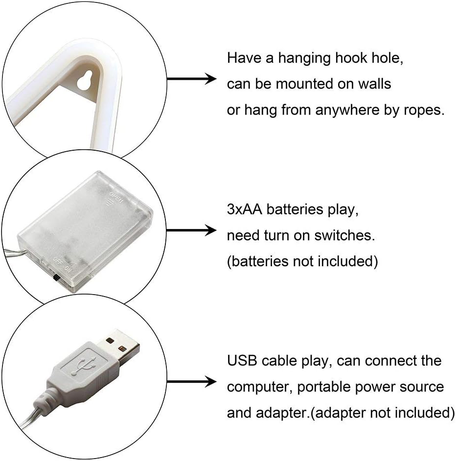 LED Letter Lights Warm White Neon Word Signs Battery/USB Operated Alphabet Sign Art Wall Light for Kids Room Wedding Birthday Party Christmas Home (L)
