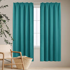 Thermal Insulated Tape Top Curtains, Pencil Pleat Blackout Curtains, 66 x 54 Inch, Turquoise, 2 Panels