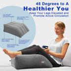 Leg Elevation Pillow,Inflatable Wedge Pillows,Knee Pillow, Leg Pillow with Inflator and Storage Bag,Leg Support Pillow for Bed,Improve Circulataion,Suitable for improving Sleep Quality (Grey)