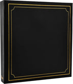 Large Slip In Photo Album Holds 500 Photos 6'' x 4'' Gold Stamp Padded Cover Black