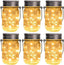 Hanging Solar Mason Jar Lights, 6 Pack 30 Led Solar Lanterns Outdoor Hanging Lanterns, 6 Hangers and Jars Included. Great Outdoor Lawn Decorate for Patio Garden, Yard and Lawn
