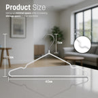 20x Premium Rubber Coated Metal Hangers - Heavy Duty - Space Saving Organiser Clothes Hangers For Wardrobes Coat Rack Rails (White)