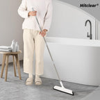 Floor Squeegee with Long Handle(50IN), Extendable Foam Squeegee Mop for Wet Room, Squidgy Shower Cleaner, Handled Floors Sweeper Water Wiper for Bathroom Kitchen Pool Pet Hair
