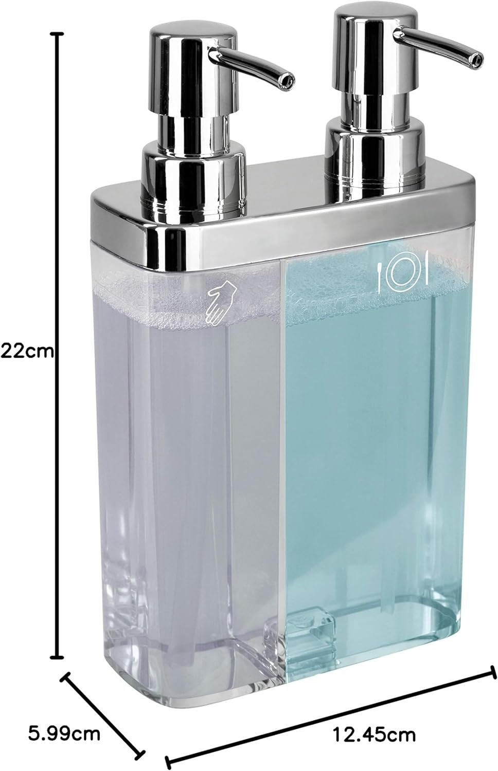 Kitchen Details Dual Pump Soap & Lotion Dispenser in Clear