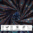 FURNISHFUL FINESSE Peacock Mandala Tapestry for Bedroom Indian Aesthetic Bohemian Wall Hangings Tapestries Hippie Tapestry Psychedelic Room Decor Bedspread Meditation Yoga Mat - 213x228 CM, Navy Blue
