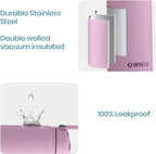 OMNIA Vacuum Insulated Stainless Steel Water Bottle, 2 Lids (Straw & Spout) Leakproof, BPA-Free, Reusable Flask, Hot & Cold Thermos for Sports, Gym, Travel, Outdoors (Soft Pink, 750ML)