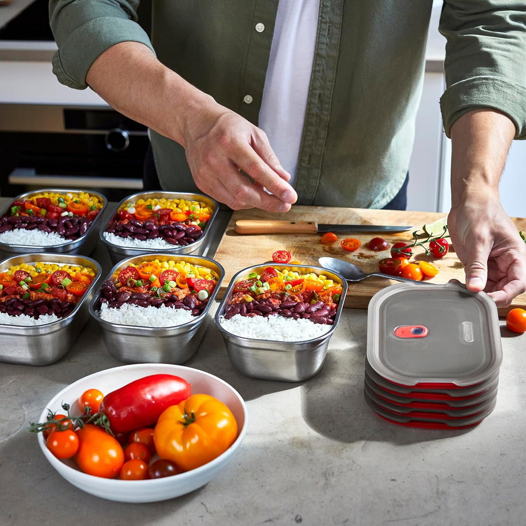 Microwavable Stainless Steel Lunch Box | Multi-Function, Vacuum Sealed Container for Healthy Food | Portable and Stackable Food Storage for Office and Outdoor | 40 oz / 1200 ml